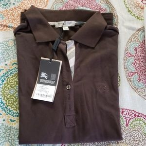 Burberry Brit brown collard polo shirt NWT
